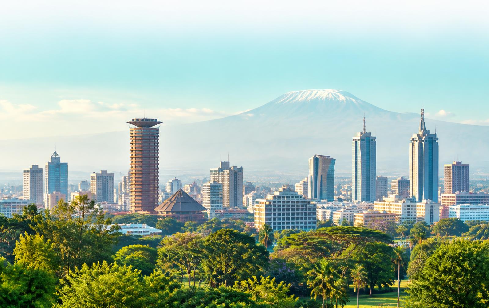 Nairobi skyline with Kilimanjaro